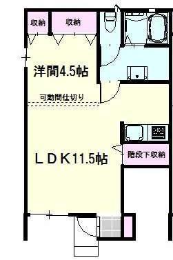 M.サンパティーク(1LDK/1階)の間取り写真