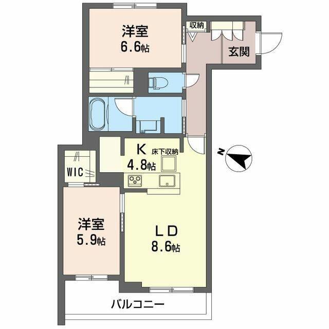 セントリビエ南平(2LDK/2階)の間取り写真