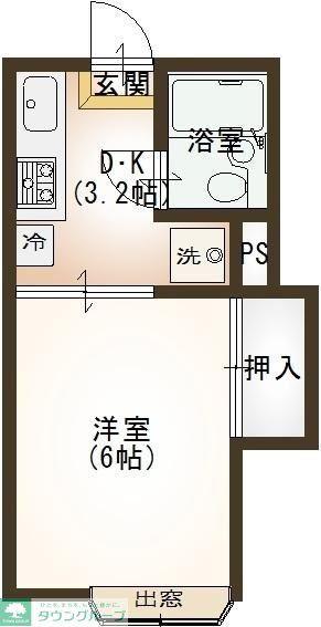 第一パレスハシモト(1K/2階)の間取り写真