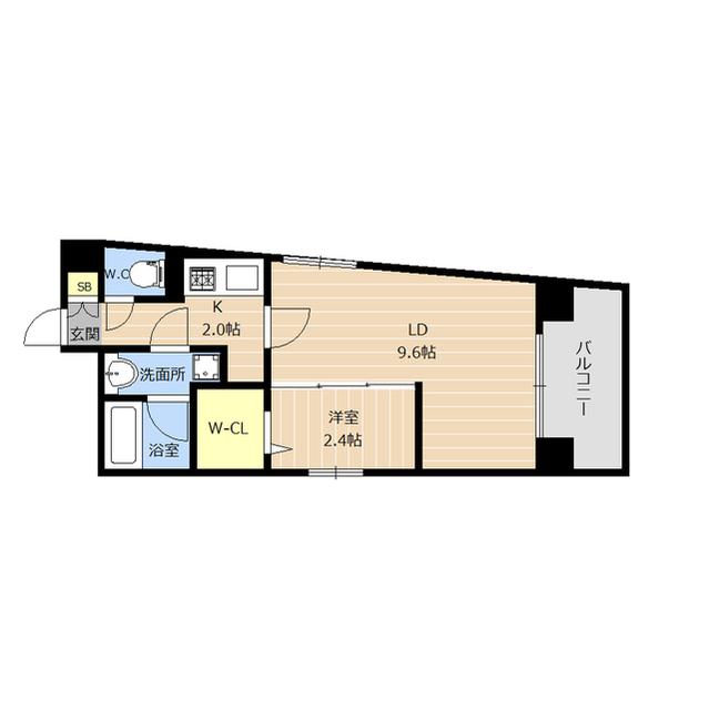 アイズ南福岡(1LDK/8階)の間取り写真