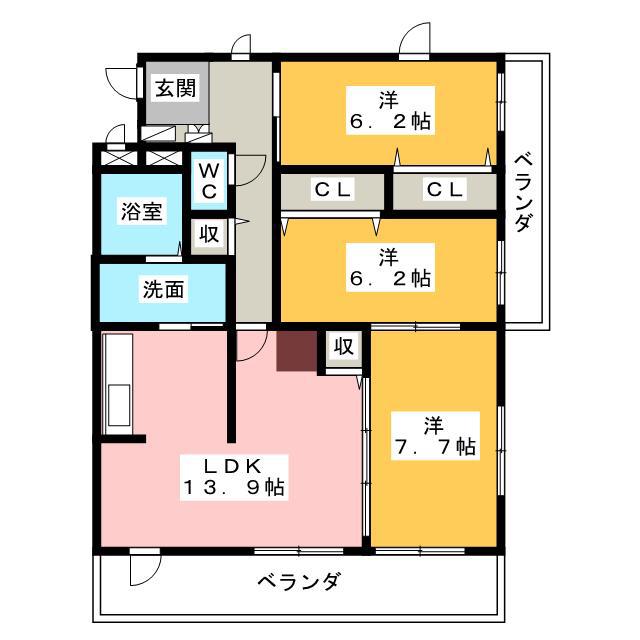 常磐町MS(3LDK/1階)の間取り写真