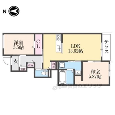 I MAISON西昆陽(2LDK/1階)の間取り写真