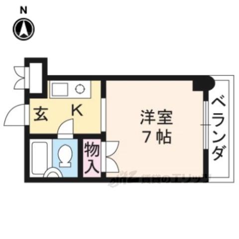 ヴィルベール桂(1K/3階)の間取り写真