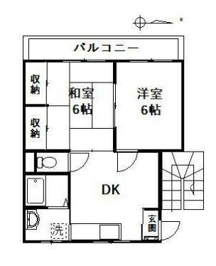 第2東ハイツ(2DK/3階)の間取り写真