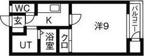 ユナイテッド(1K/2階)の間取り写真