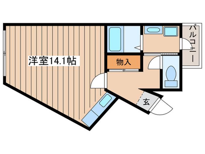 ビバリーヒルズ(ワンルーム/4階)の間取り写真