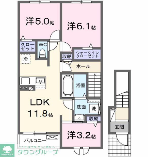 リュミエールII(3LDK/2階)の間取り写真
