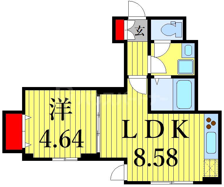 LA FLEUR(1LDK/1階)の間取り写真
