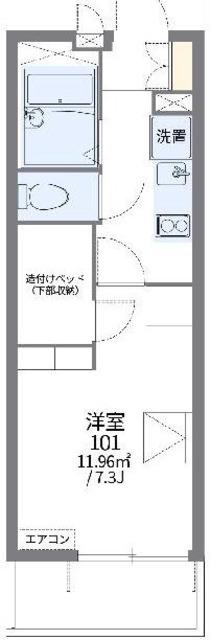 レオパレス武蔵野第2(1K/3階)の間取り写真
