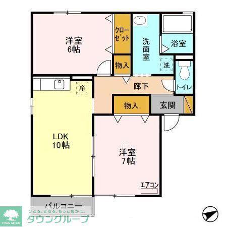 ヴェルドミール壱番館(2LDK/1階)の間取り写真