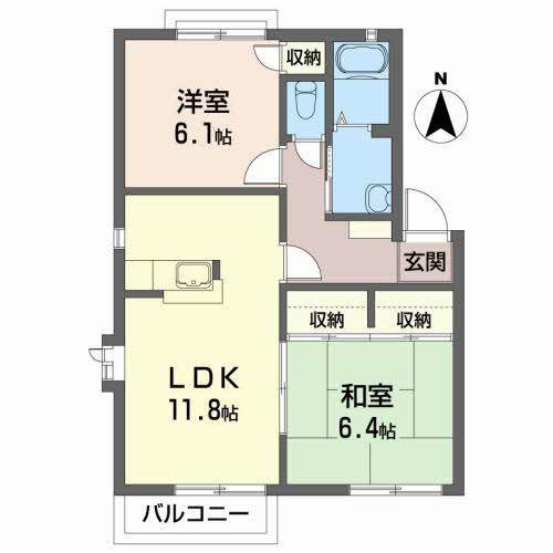 グリーンハウスIII(2LDK/2階)の間取り写真