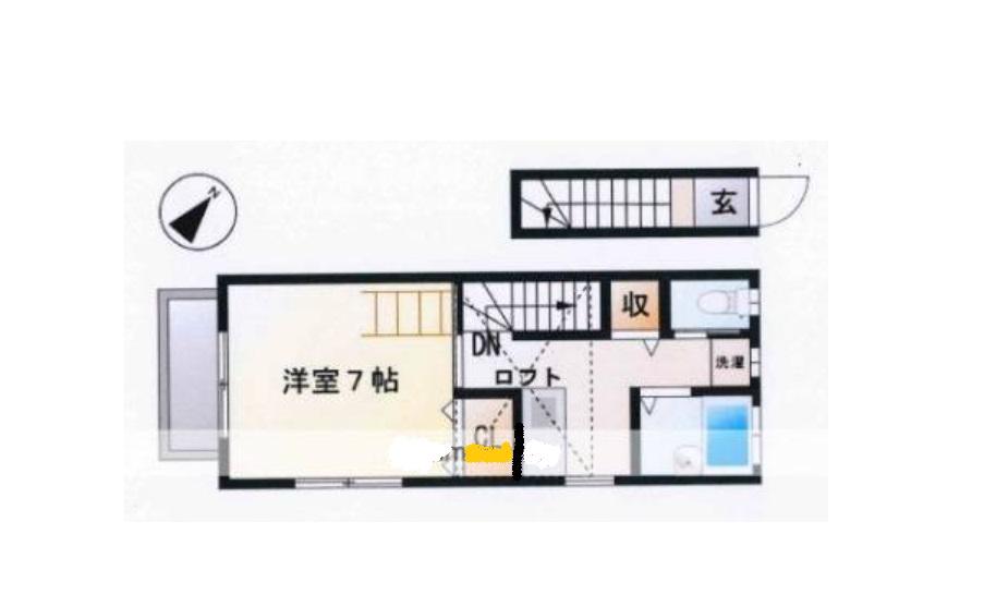 サントロぺB(1K/2階)の間取り写真