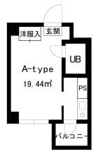 ブライトウエスト江田(ワンルーム/5階)の間取り写真