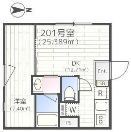 EMIREA(1DK/2階)の間取り写真