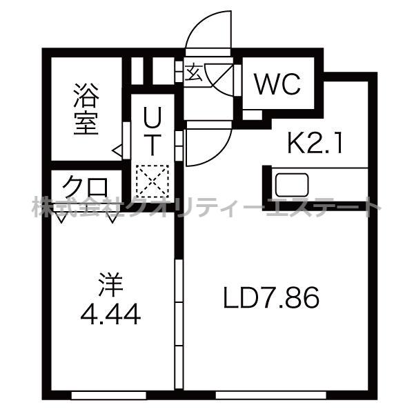 エヴァ麻生(1LDK/1階)の間取り写真