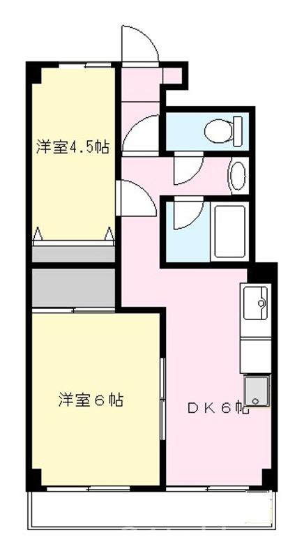 滝野川永谷マンション(2DK/12階)の間取り写真
