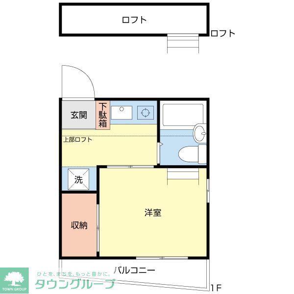 湘南新宿ライン高海 高崎問屋町駅 徒歩11分 3階建 築31年(ワンルーム/2階)の間取り写真