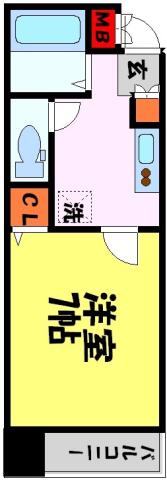 グランドコート(1K/5階)の間取り写真