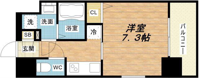 ワールドアイ大阪ドームシティ(1K/7階)の間取り写真