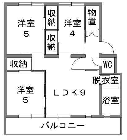 オーセル浦添III(3DK/4階)の間取り写真