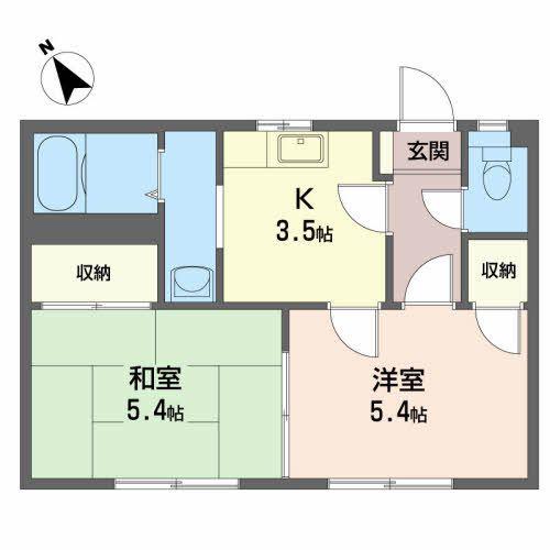 A&Mハウス(2K/1階)の間取り写真