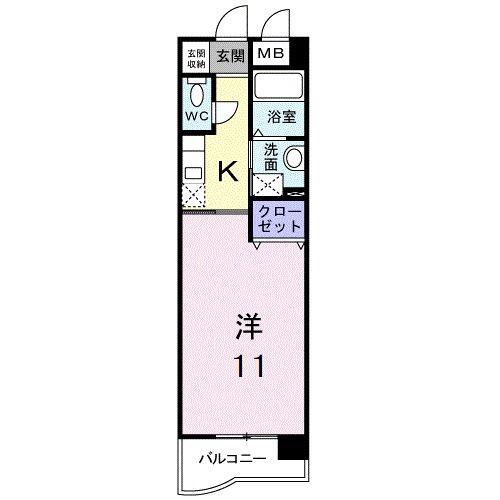 ヴィラグレイスII(1K/3階)の間取り写真