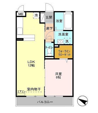 ニューランホープ(1LDK/2階)の間取り写真