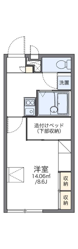 レオパレス南三ツ島(1K/1階)の間取り写真