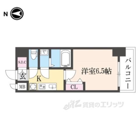 北本町1丁目PJ(1K/5階)の間取り写真