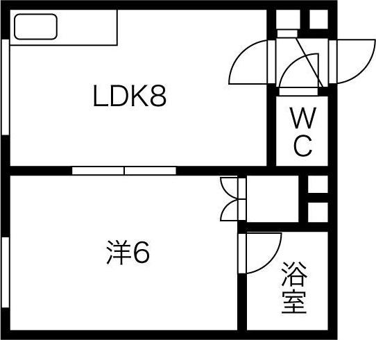 ファインド元町(1LDK/2階)の間取り写真
