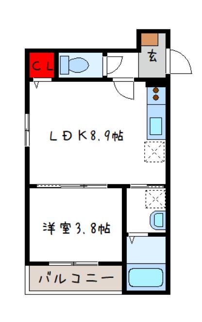GOODLIFE 小阪本町(1LDK/2階)の間取り写真