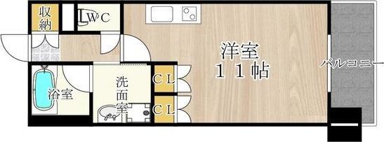 CITY SPIRE難波ウエスト(ワンルーム/5階)の間取り写真