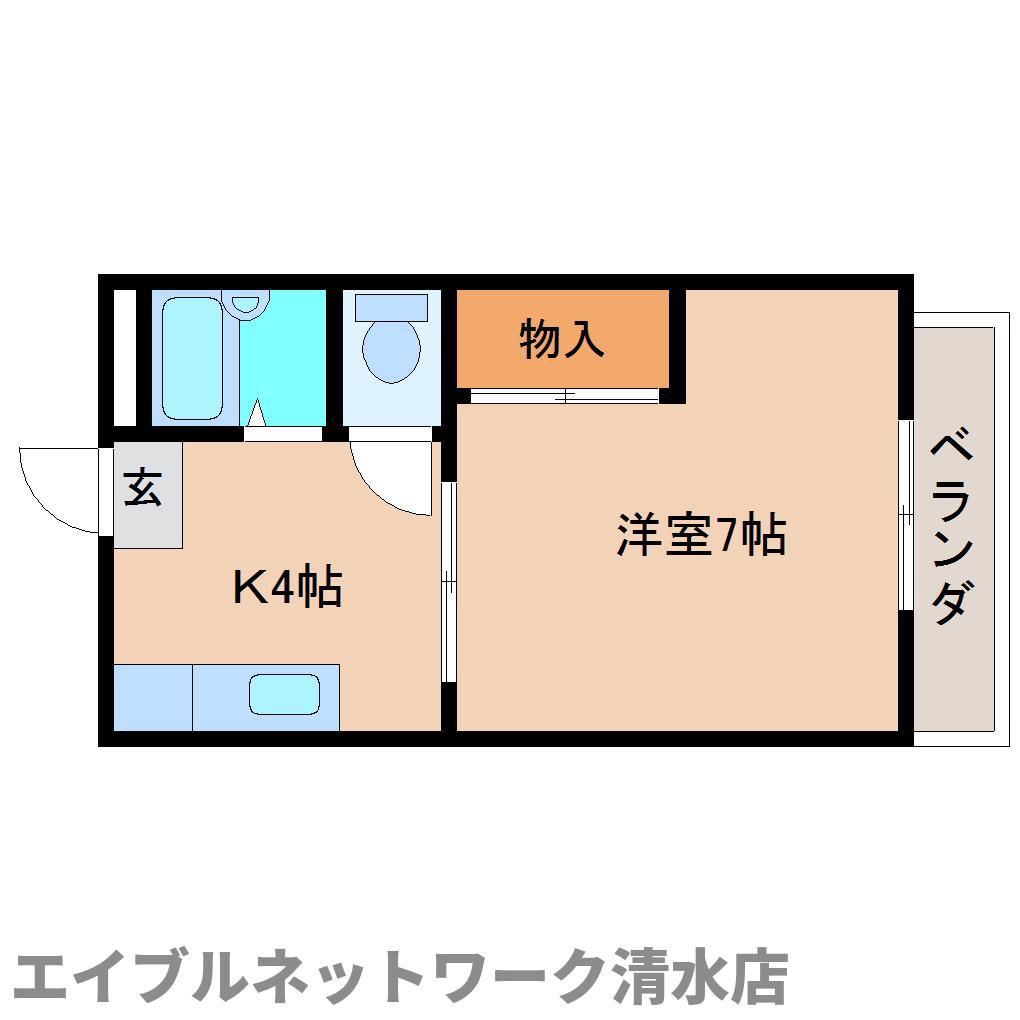サンビレッジ岩田(1K/2階)の間取り写真
