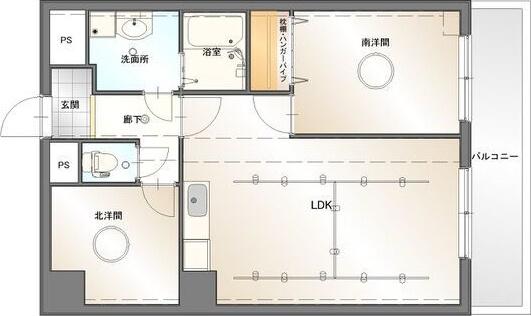 橘AKビル(2LDK/10階)の間取り写真