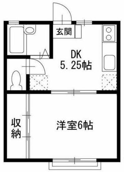 NCホーム(1DK/2階)の間取り写真