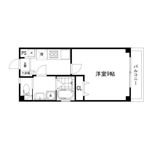 コヤマバックス616(1K/1階)の間取り写真