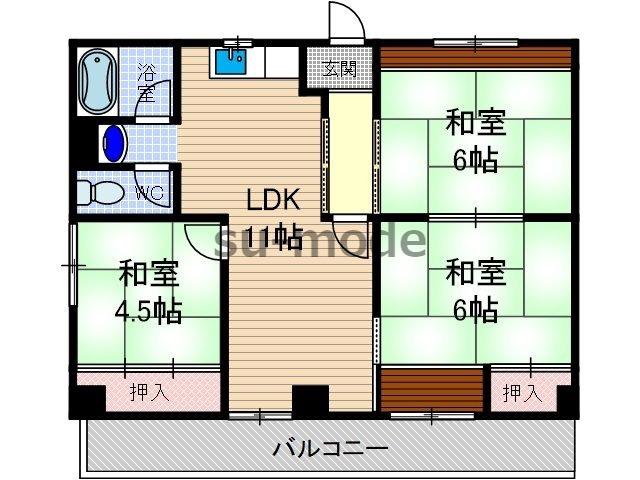 小野寺ビル(3LDK/7階)の間取り写真