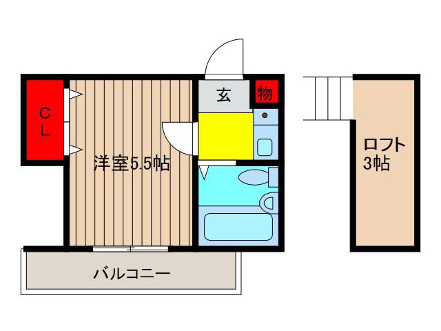 JR京浜東北線 蕨駅 徒歩25分 2階建 築37年(1K/1階)の間取り写真