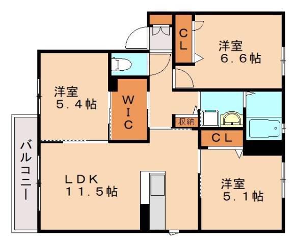 PARK TERRCE(3LDK/2階)の間取り写真