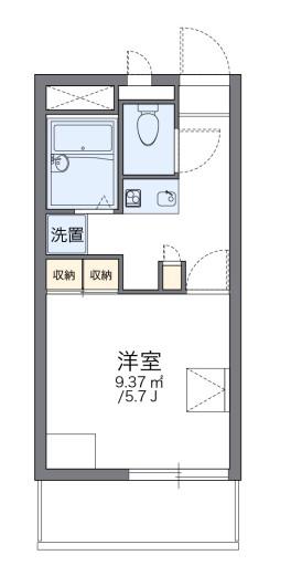 レオパレス武庫川B(1K/3階)の間取り写真