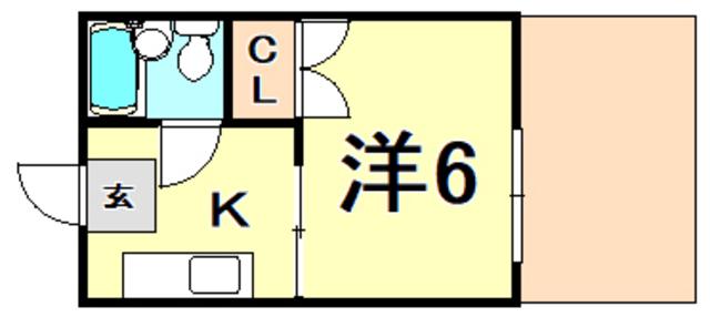 ストークハイツA棟(1K/1階)の間取り写真