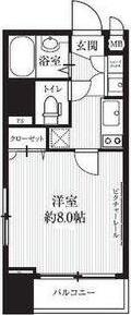 HF北四番丁レジデンス(1K/7階)の間取り写真