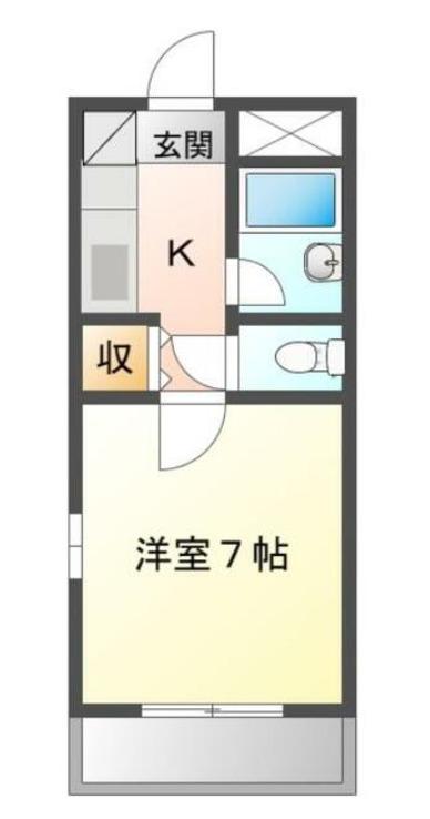 フィール2番館(1K/2階)の間取り写真