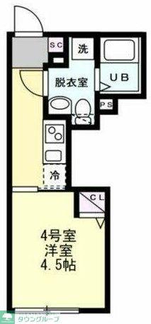 INSIDEGROVEEVE(1K/1階)の間取り写真