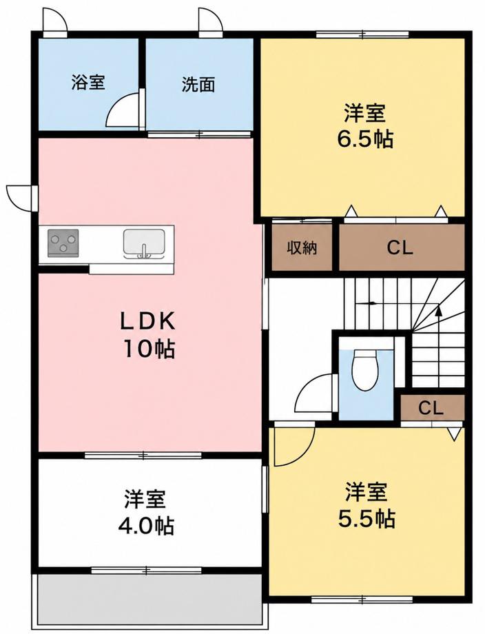 アドール一宮A(3LDK/2階)の間取り写真