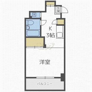 アクアトピア麻生(1K/3階)の間取り写真