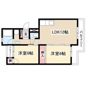 ハイツ藤静(3DK/4階)の間取り写真