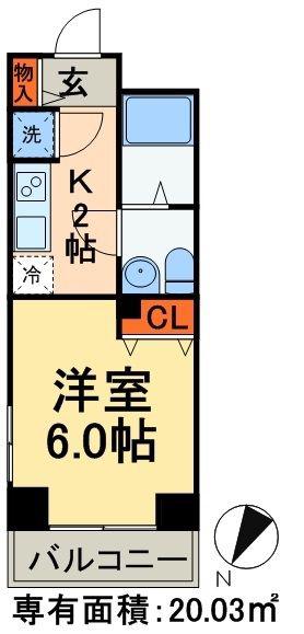 レジディア日本橋人形町II(1K/11階)の間取り写真