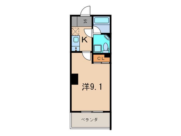 GRANZ(1K/3階)の間取り写真