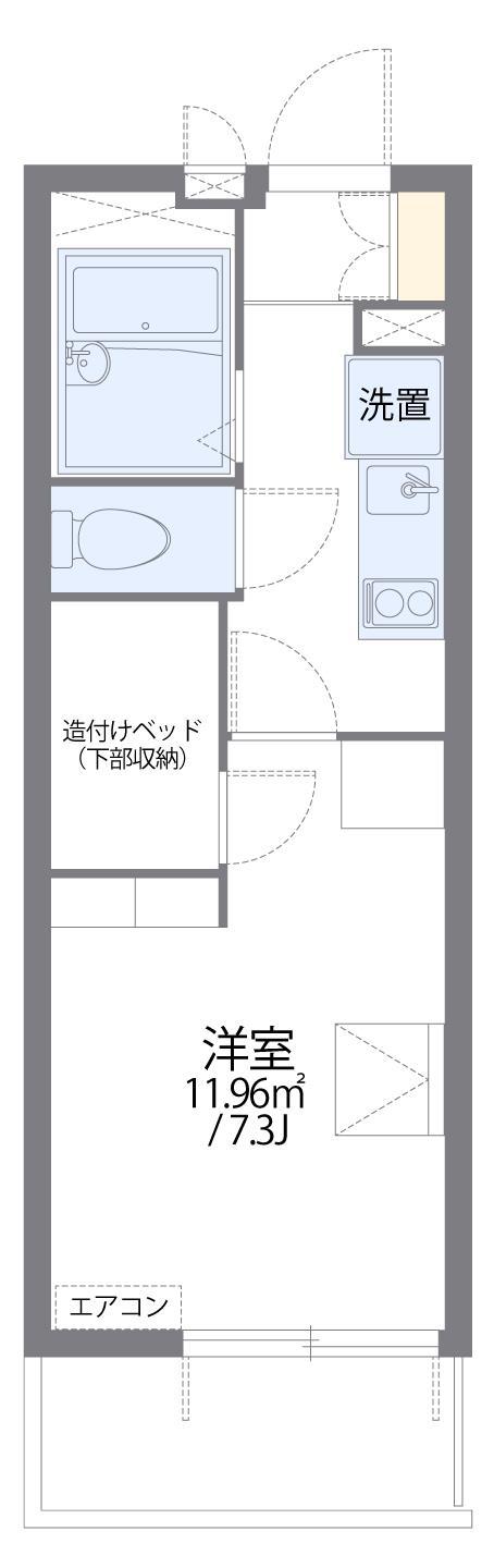 レオパレスマリーンブルー(1K/1階)の間取り写真